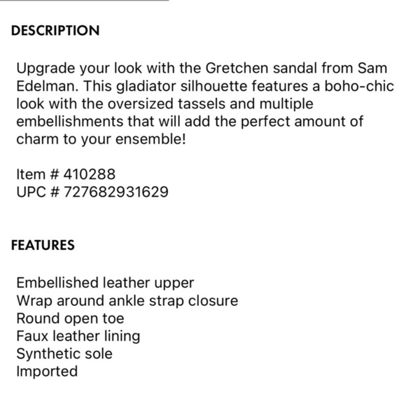 Sam Edelman Gretchen Gladiator Sandal Boho Tassels Embellished Wrap Around Ankle - Picture 9 of 11